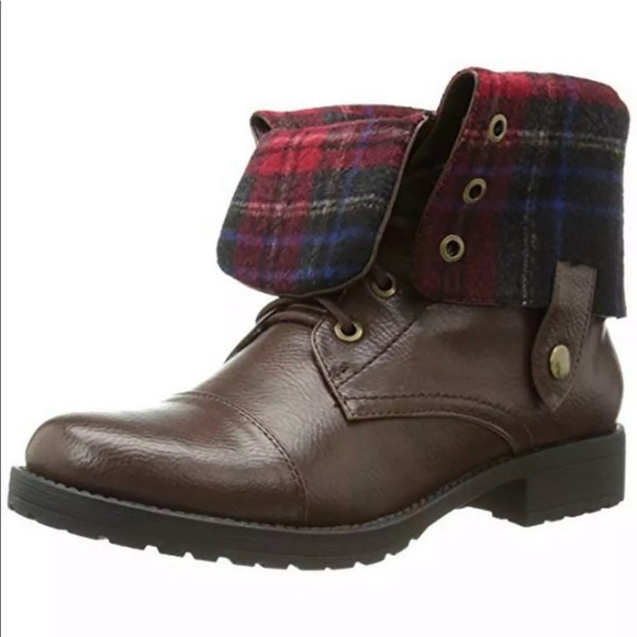 Penny Loves Kenny Shoes - Penny loves Kenny Devon lace up brown plaid boots